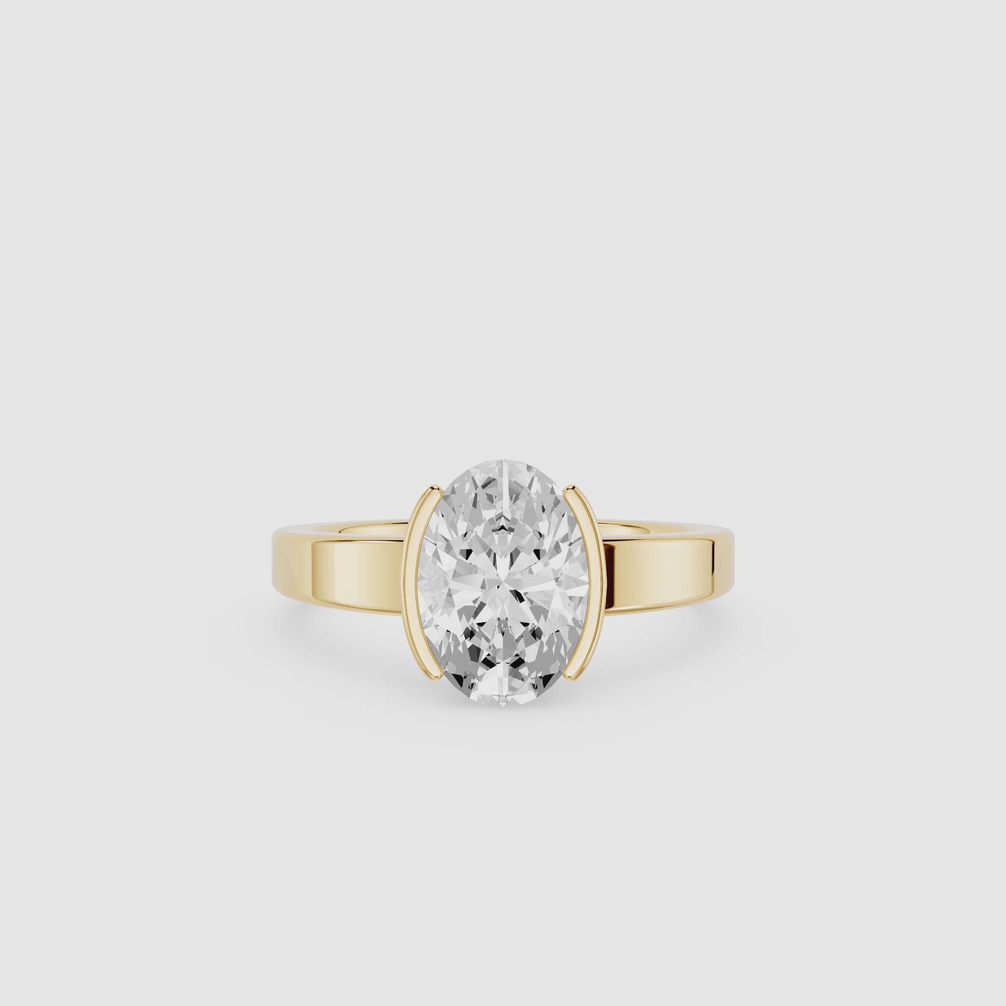 Oval Cut Lab Diamond Two Prong Solitaire Ring