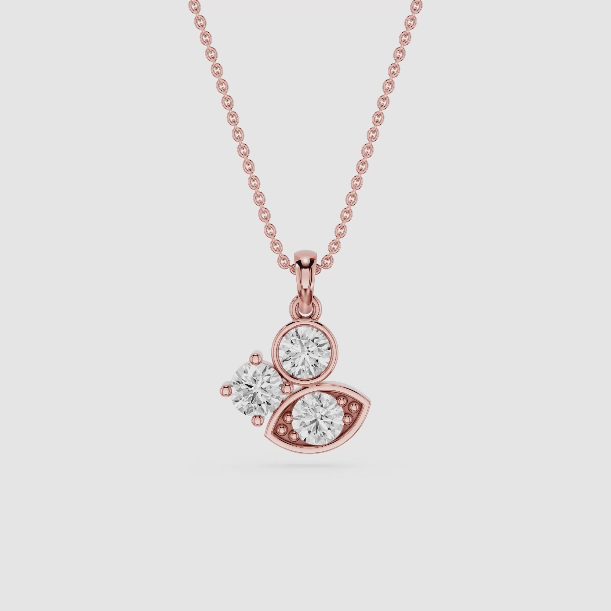 Round Lab Grown Diamond Evil Eye Pendant Necklace