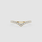 Round Diamond Chevron Wedding Band