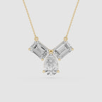 Emerald And Pear Lab Grown Diamond Pendant Necklace