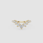 Round Cut Curved Lab Grown Diamond Wedding Band