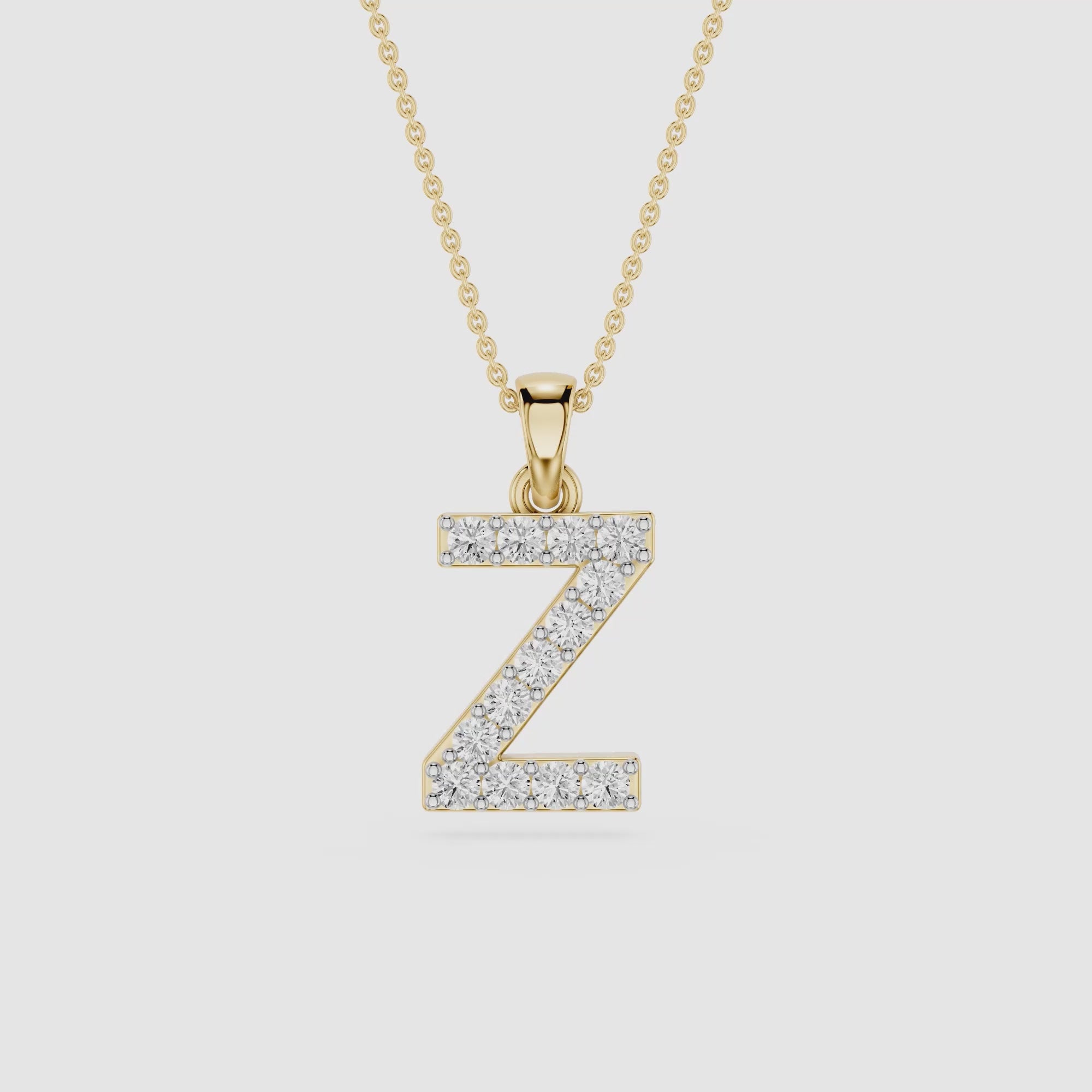 Z Lab Grown Diamond Initial Pendant Necklace