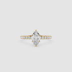Marquise Cut Pave Lab Diamond Engagement Ring