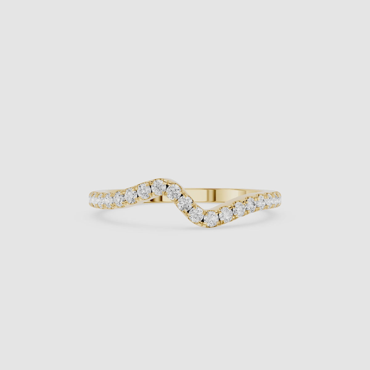 Wave Curve Round Cut Lab Grown Diamond Wedding Band