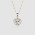 Heart Lab Grown Diamond Halo Pendant Necklace