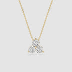 Round Lab Grown Diamond Three Stone Pendant Necklace