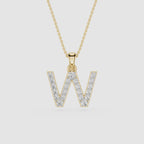 W Lab Grown Diamond Initial Pendant Necklace