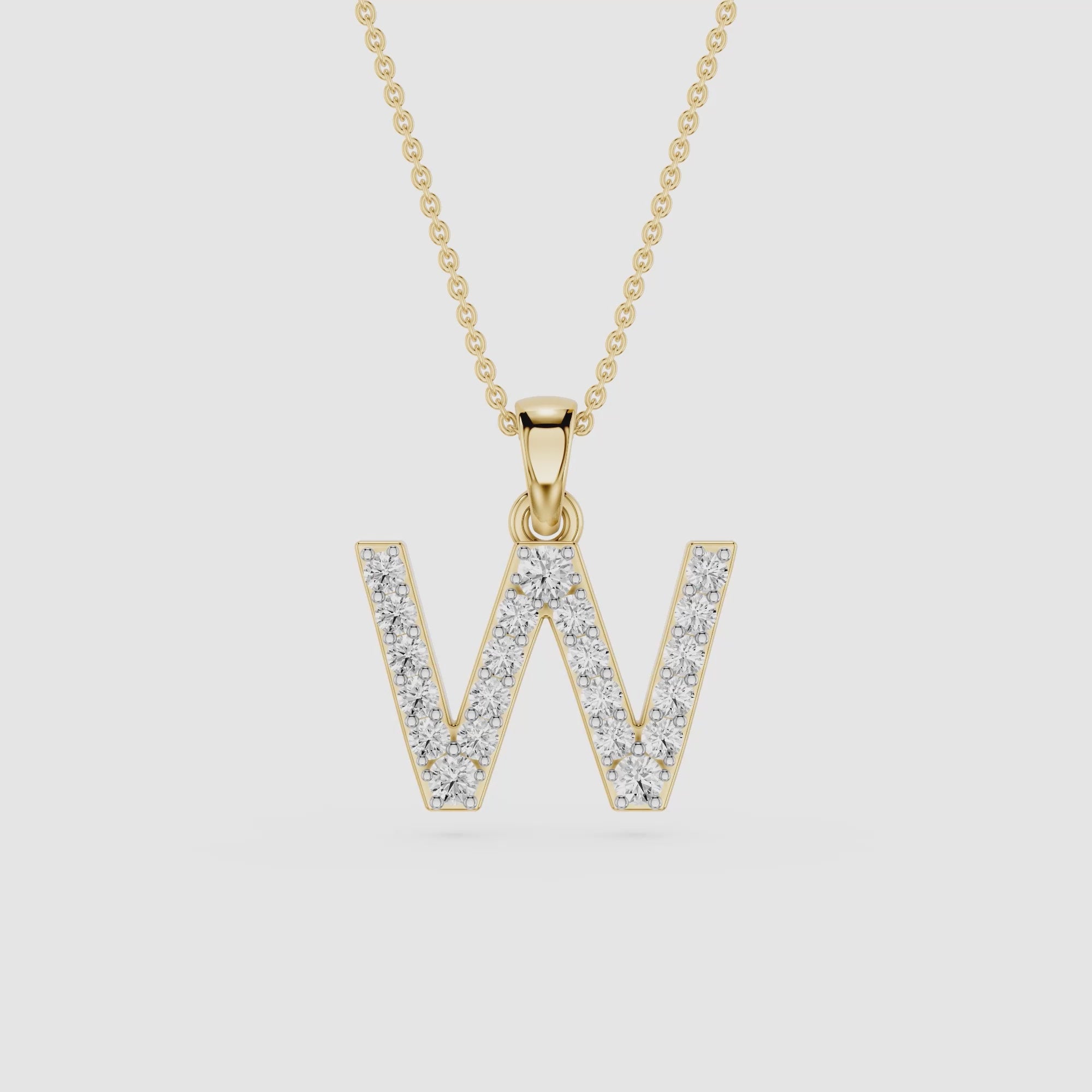 W Lab Grown Diamond Initial Pendant Necklace