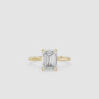 Emerald Cut Lab Diamond Four Prong Solitaire Ring