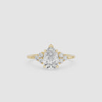 Pear Cut Lab Grown Diamond Cluster Engagement Ring
