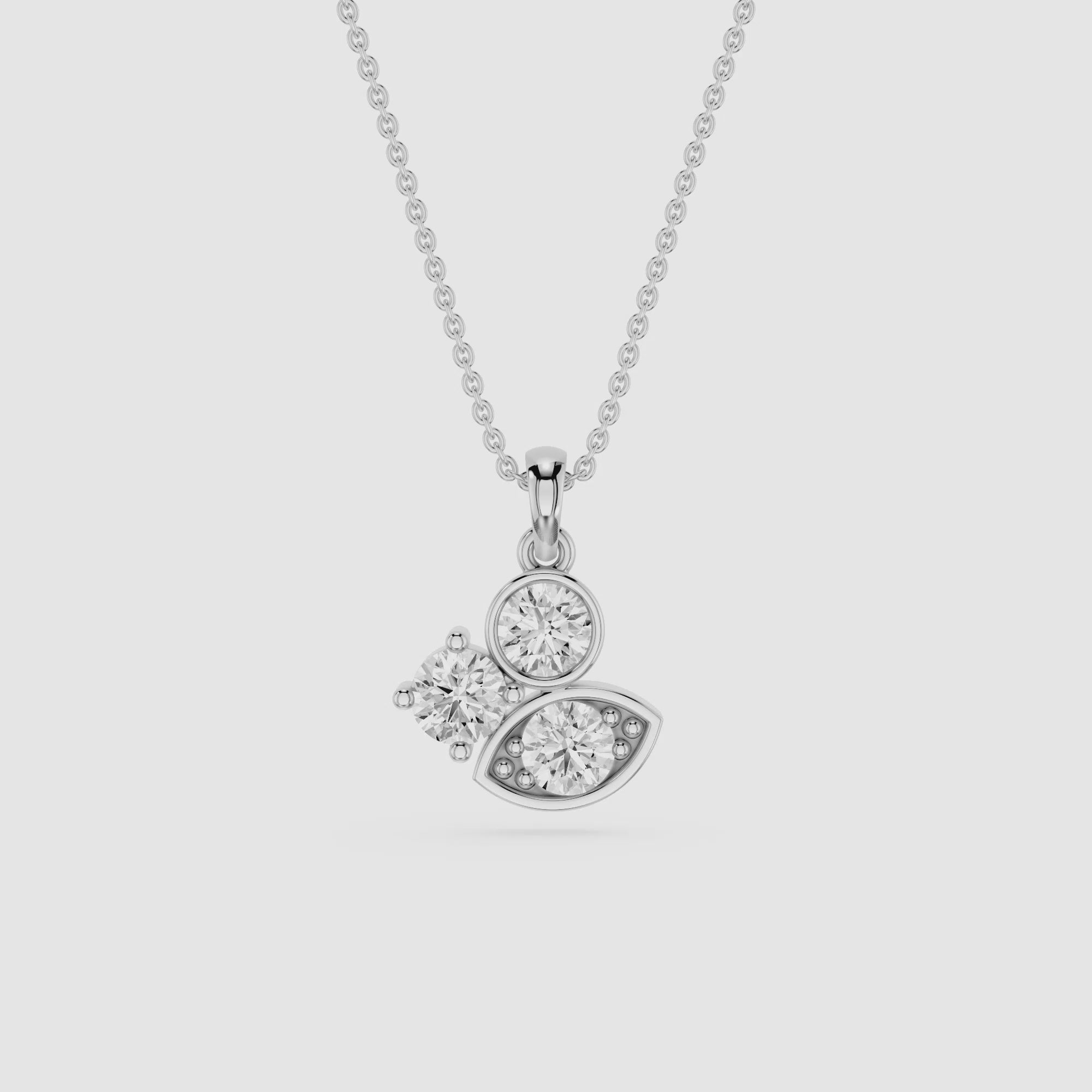 Round Lab Grown Diamond Evil Eye Pendant Necklace