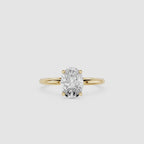 Oval Lab Diamond Four Prong Solitaire Ring