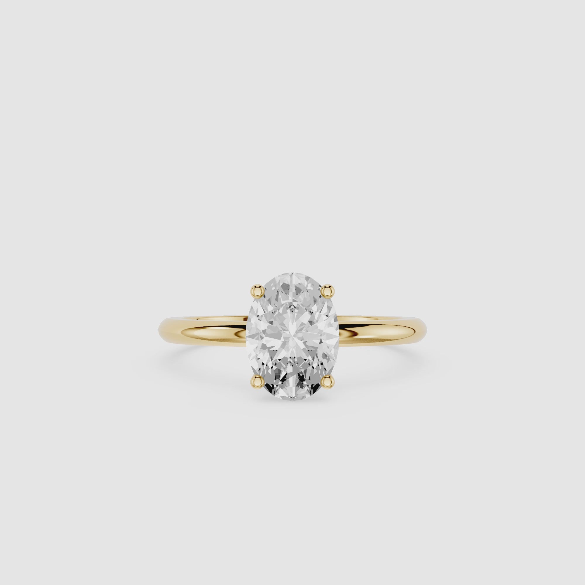 Oval Lab Diamond Four Prong Solitaire Ring