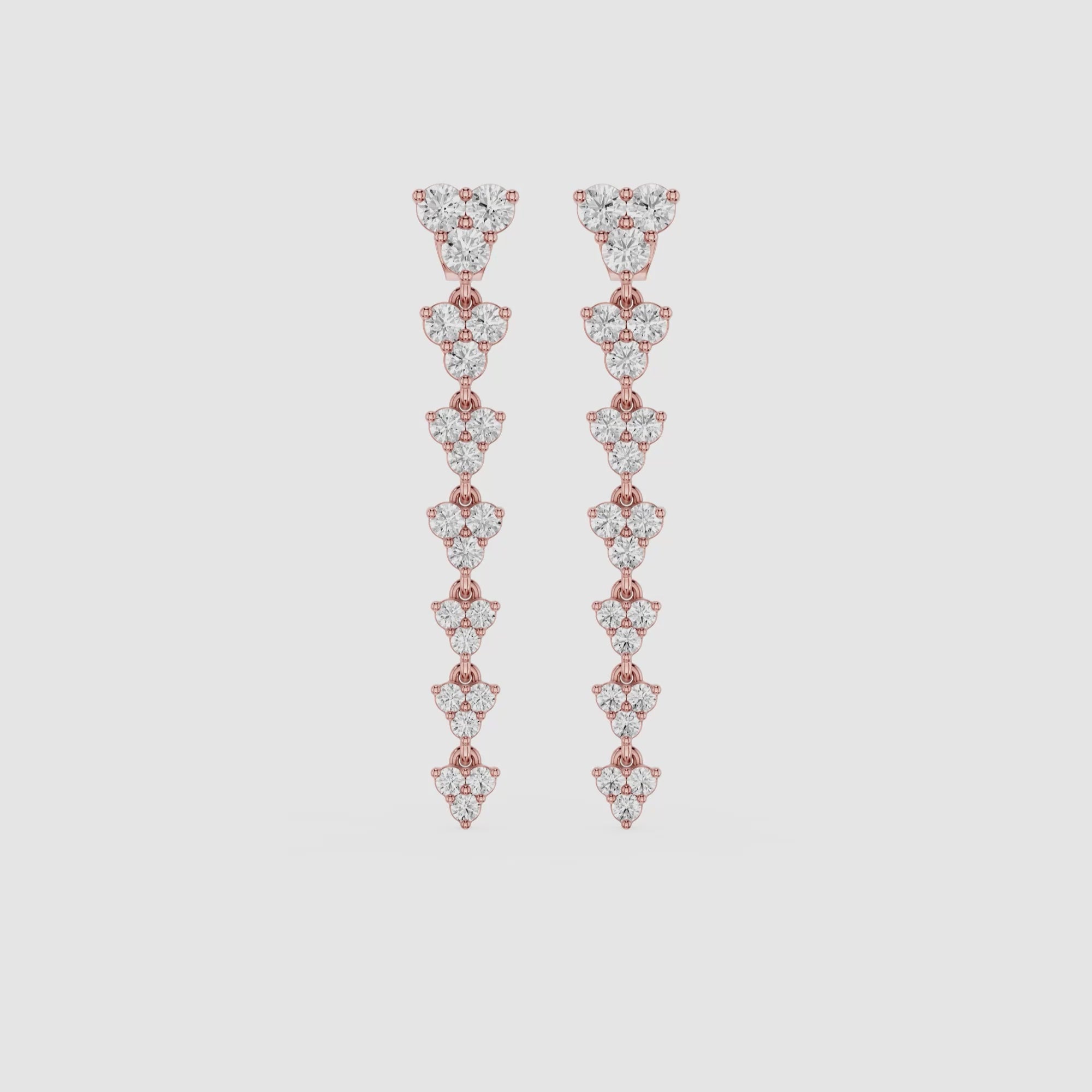Blooming Grace Lab Grown Diamond Floral Drop Earrings