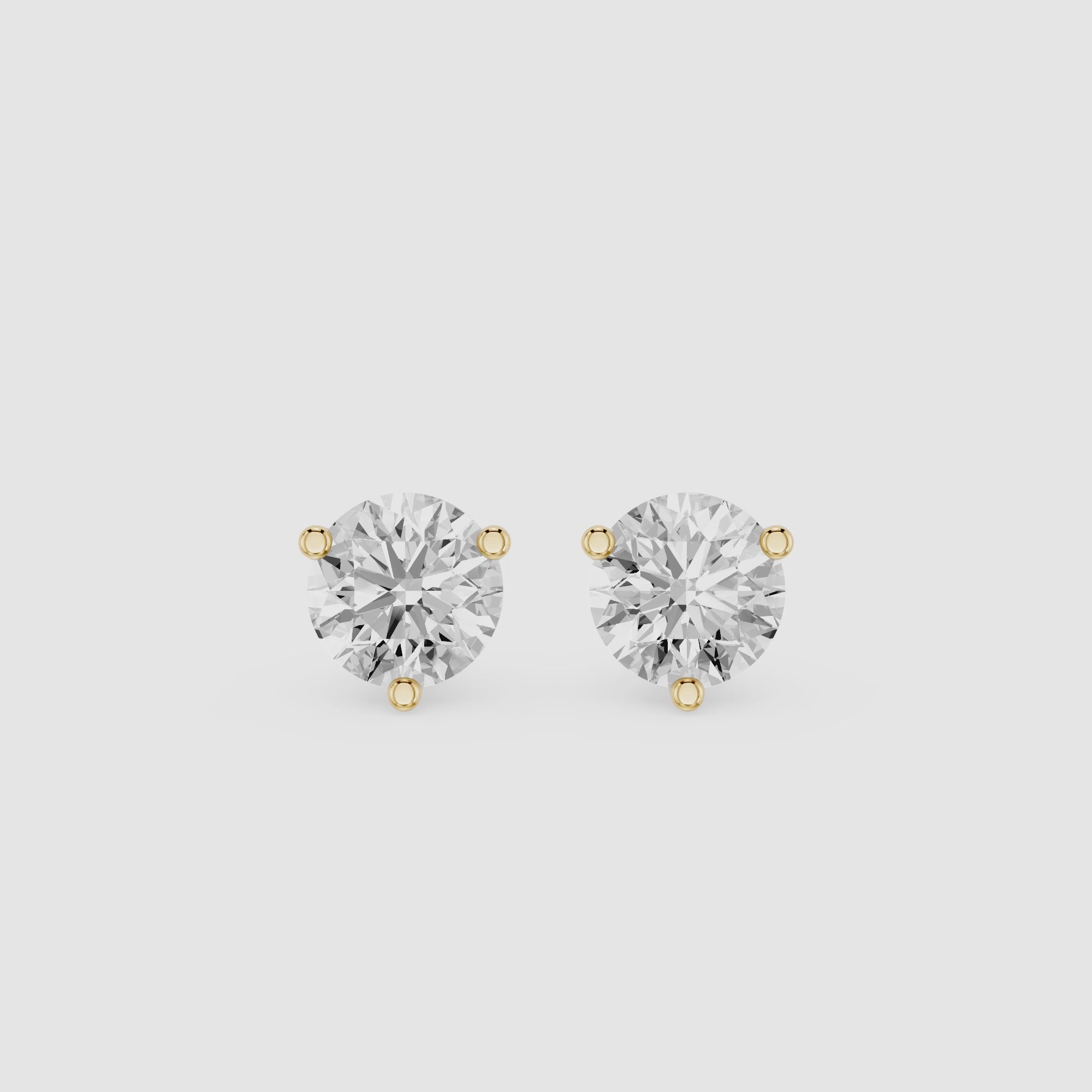 Round Lab Grown Diamond Martini Stud Earrings