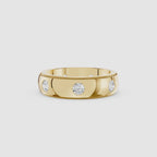 Round Bezel Set Lab Diamond Men's Wedding Band
