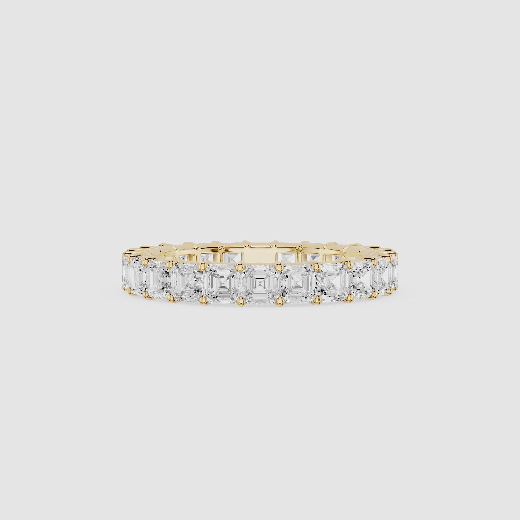 Asscher Cut Lab Grown Diamond Eternity Wedding Band