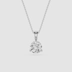 Round Lab Grown Diamond Solitaire Pendant Necklace