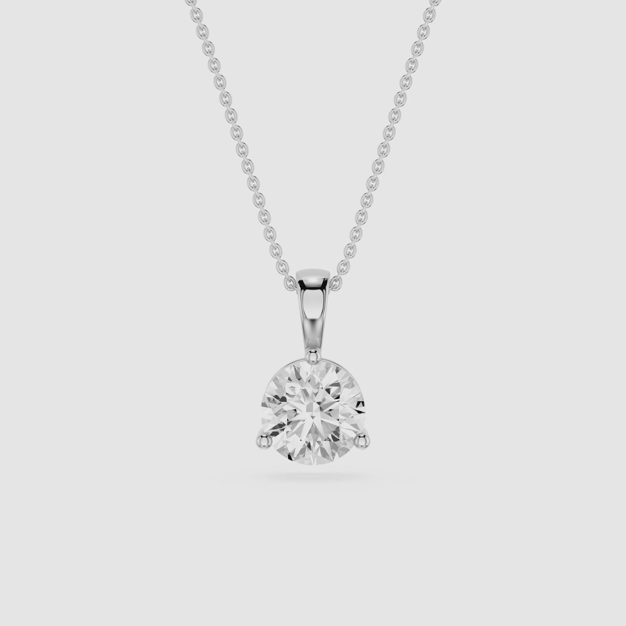 Round Lab Grown Diamond Solitaire Pendant Necklace