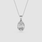 Oval Lab Grown Diamond Solitaire Pendant Necklace