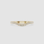 Round Cut Lab Grown Diamond Curved Pave Wedding Band