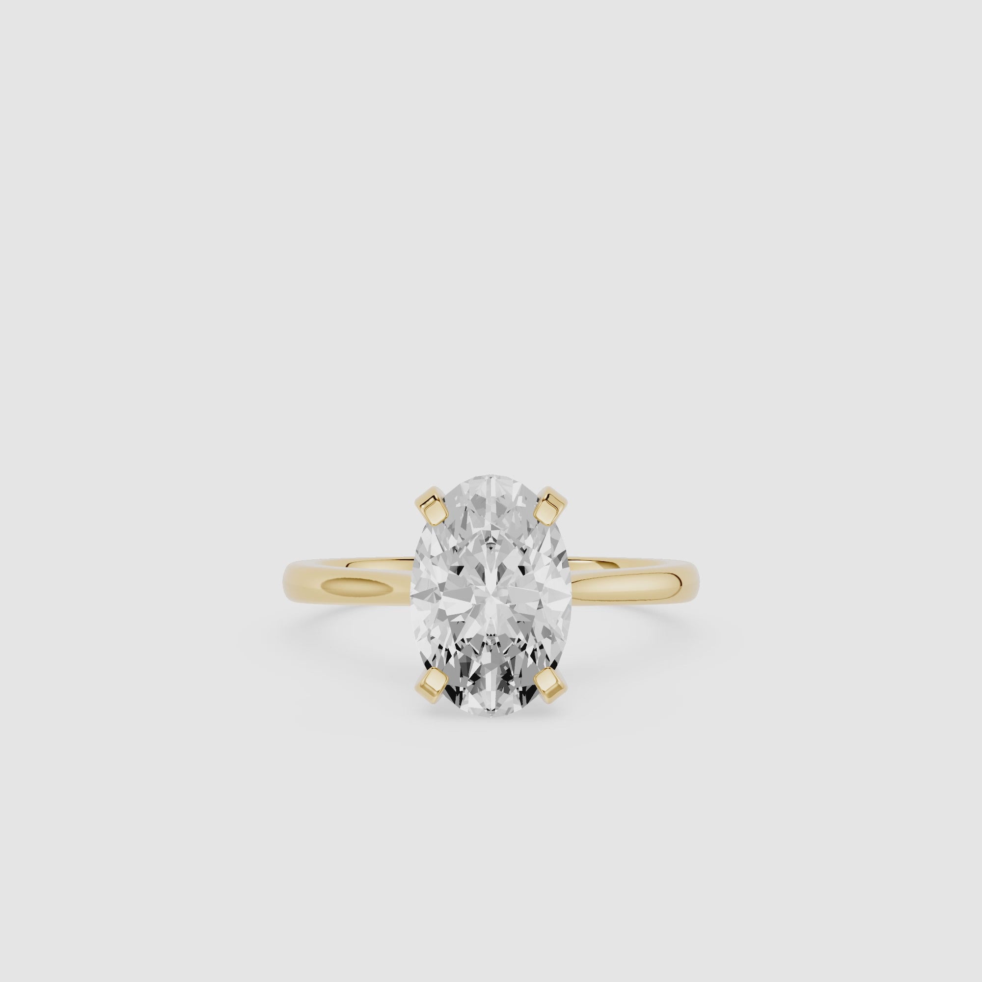 Oval Cut Lab Diamond Signature Solitaire Ring