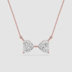 Heart Cut Lab Grown Diamond Toi et Moi Pendant