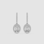 Aurora Oval Halo Lab Grown Diamond Drop Earrings