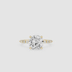 Round Cut Lab Grown Diamond Graduated Accent Engagement Ring