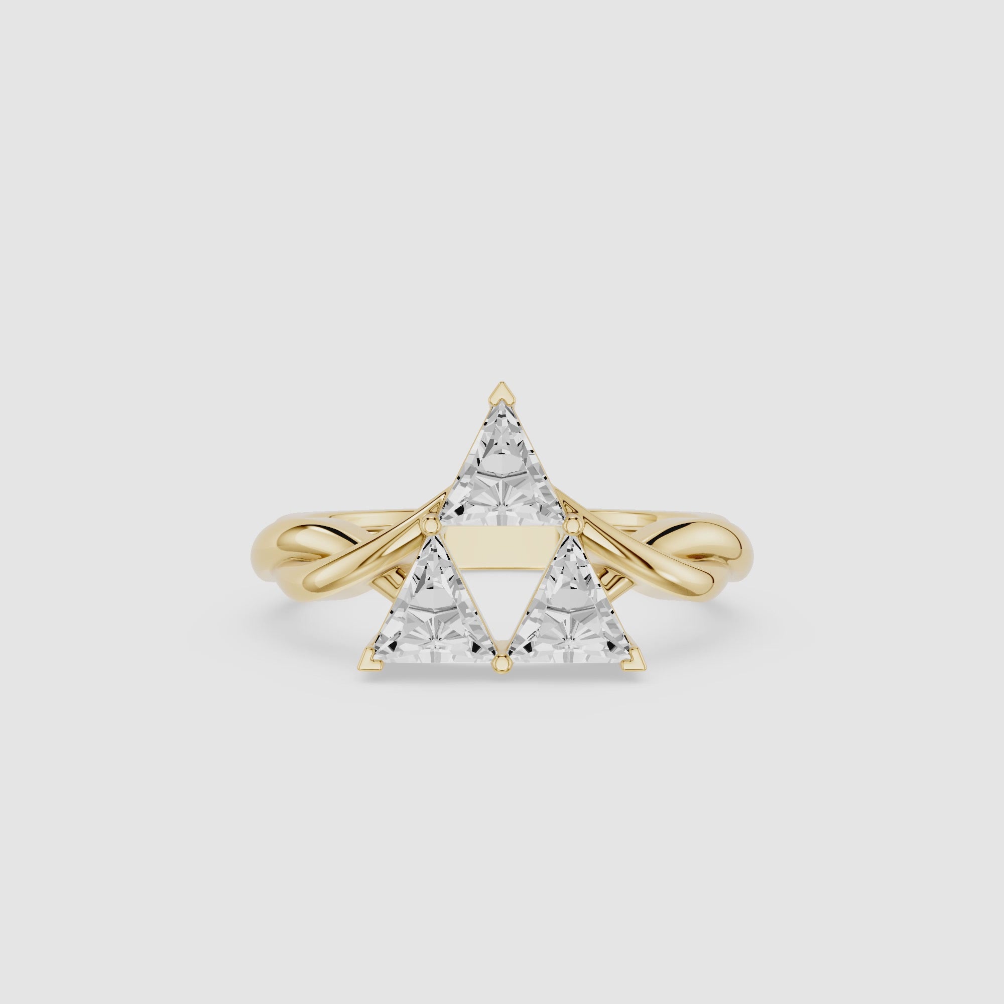 Trillion Cut Three Stone Lab Diamond Statement Ring