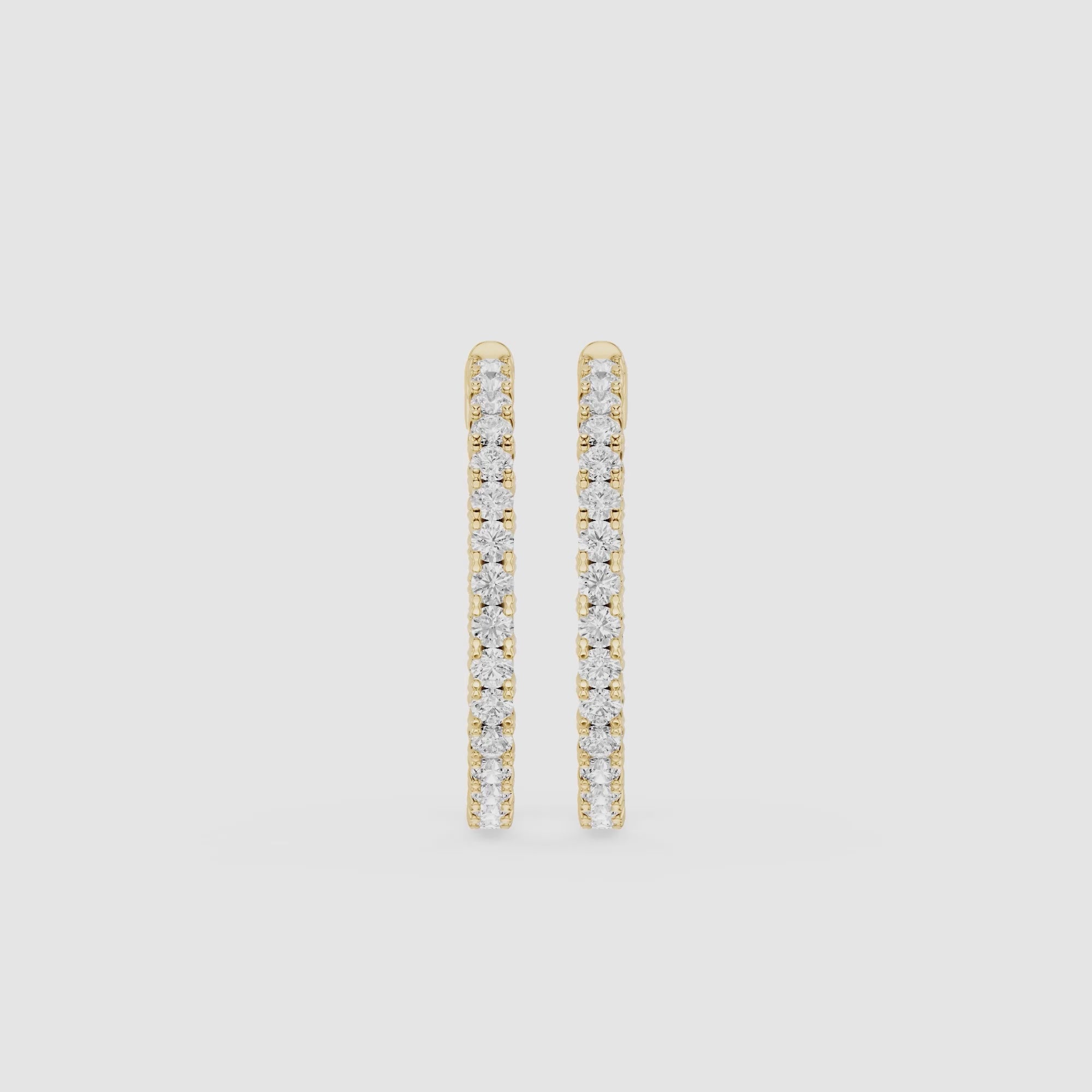 Lab Grown Diamond Inside And Outside Hoop Earrings