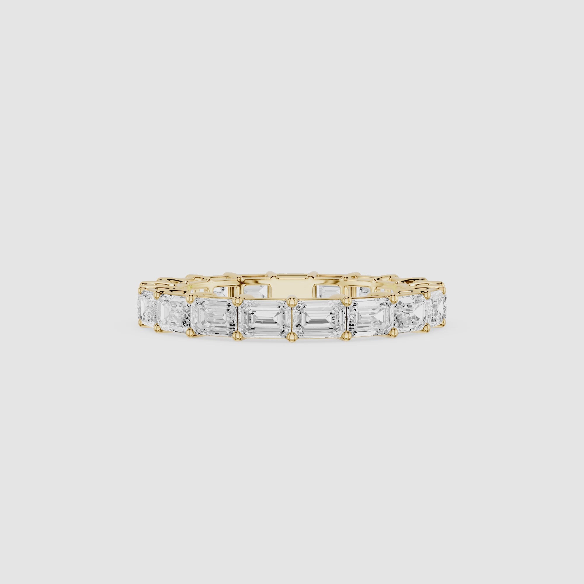 Emerald Cut Lab Grown Diamond Full Eternity Ring