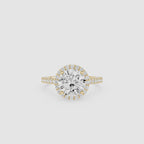 Round Cut Lab Diamond Vintage Halo Ring