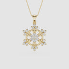 Round And Pear Lab Grown Floral Pendant Necklace