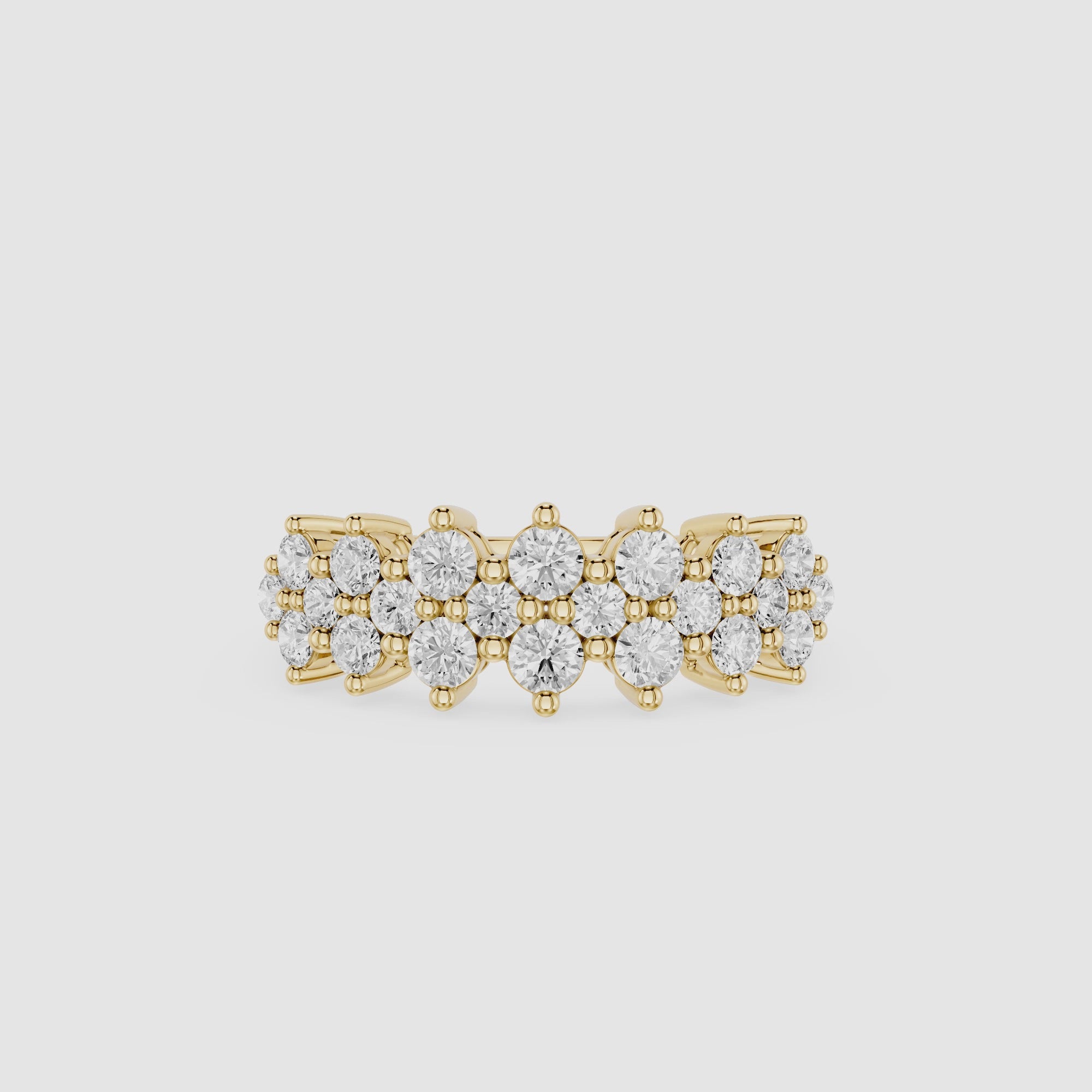 Round Cut Lab Grown Diamond Crown Cluster Ring