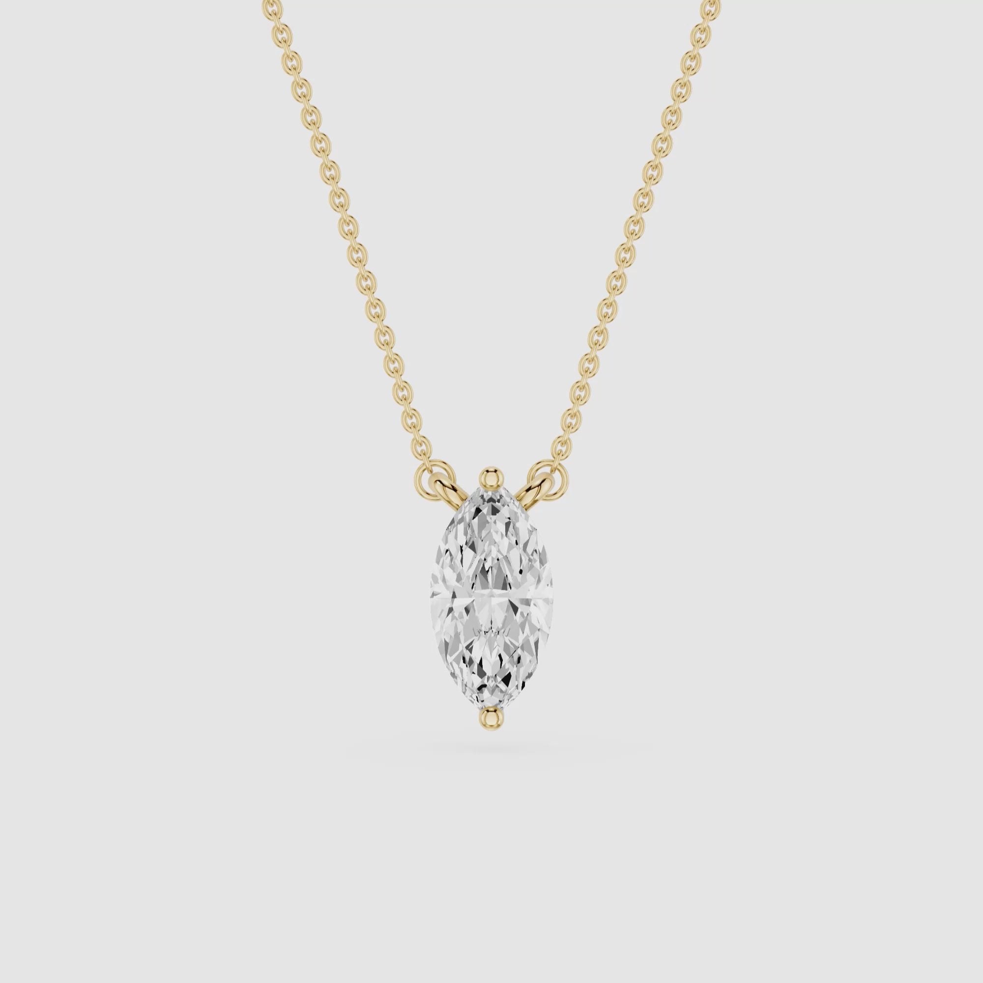 Marquise Cut Lab Grown Diamond Floating Pendant Necklace