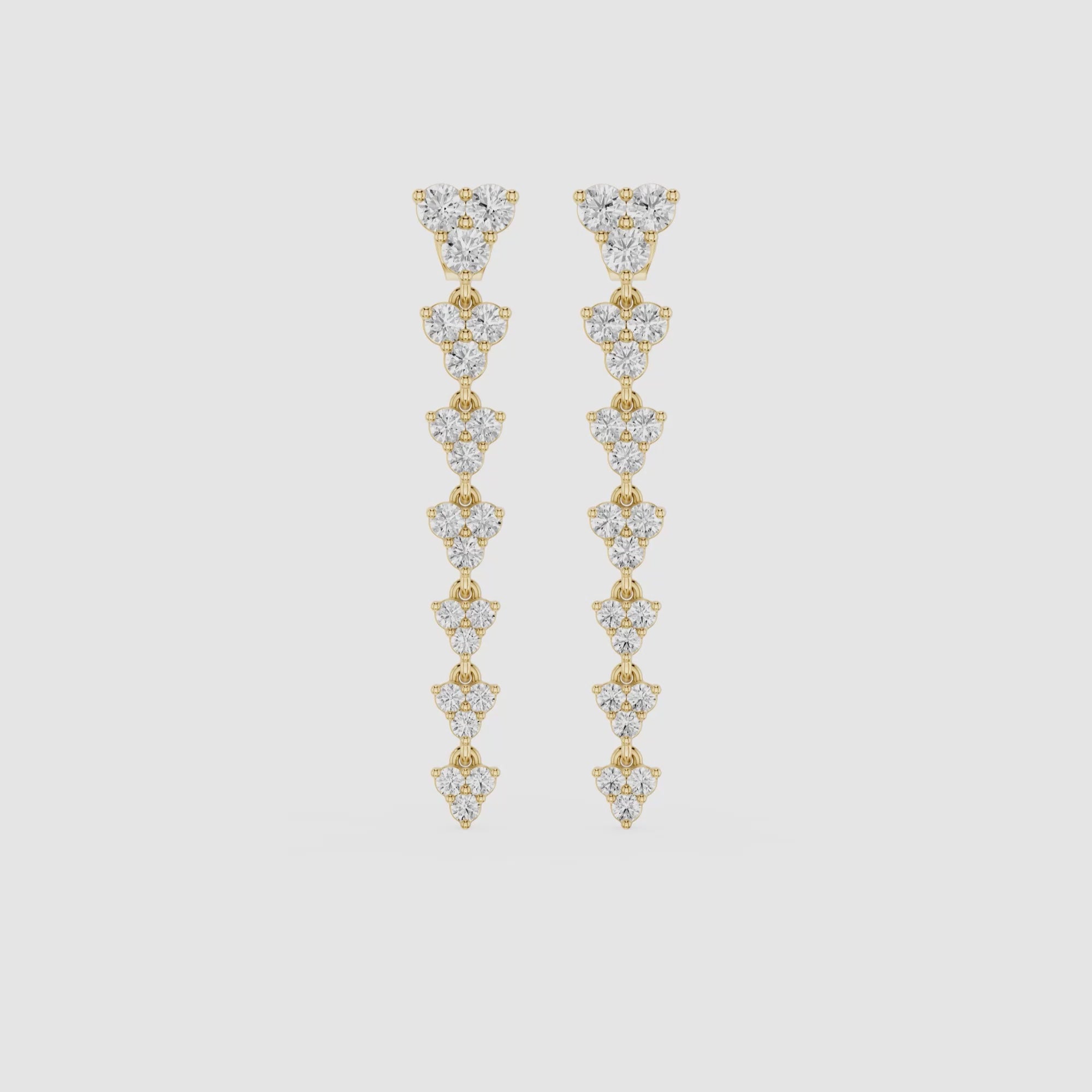 Blooming Grace Lab Grown Diamond Floral Drop Earrings