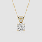 Round Lab Grown Diamond Solitaire Pendant Necklace