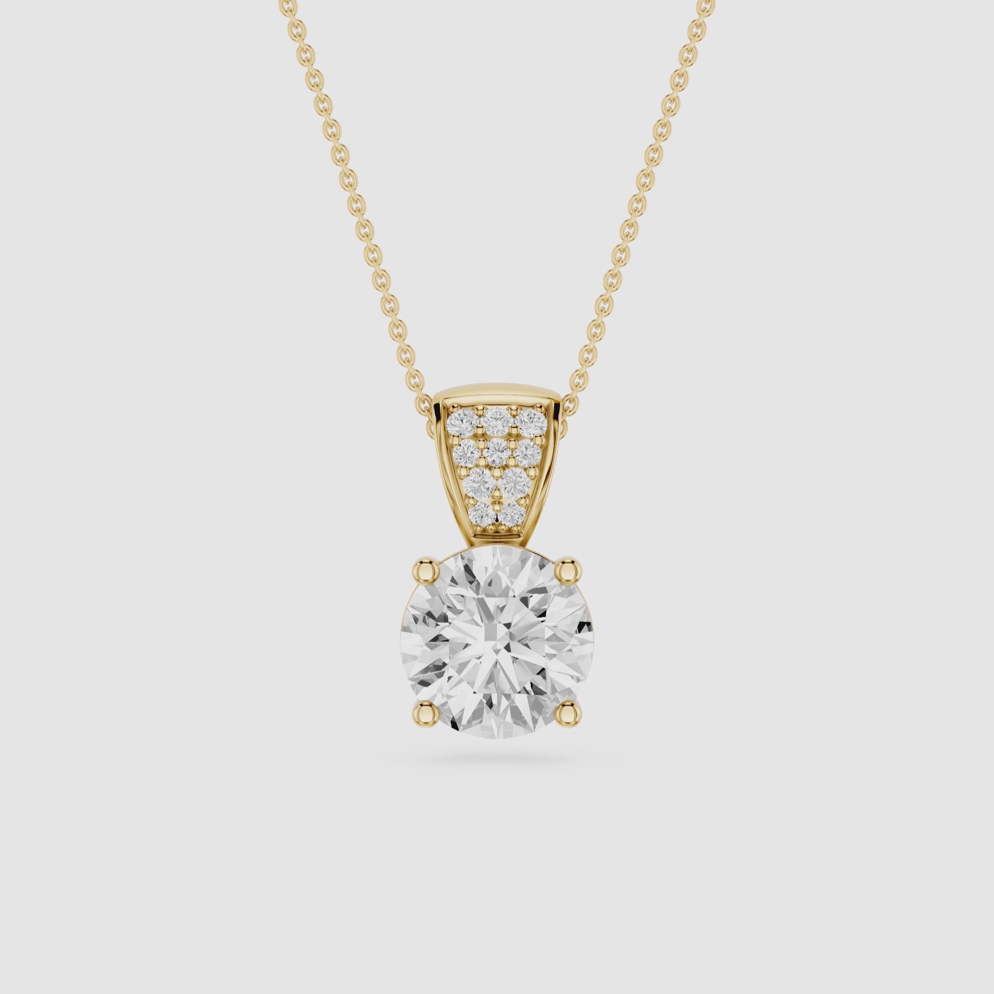 Round Lab Grown Diamond Solitaire Pendant Necklace