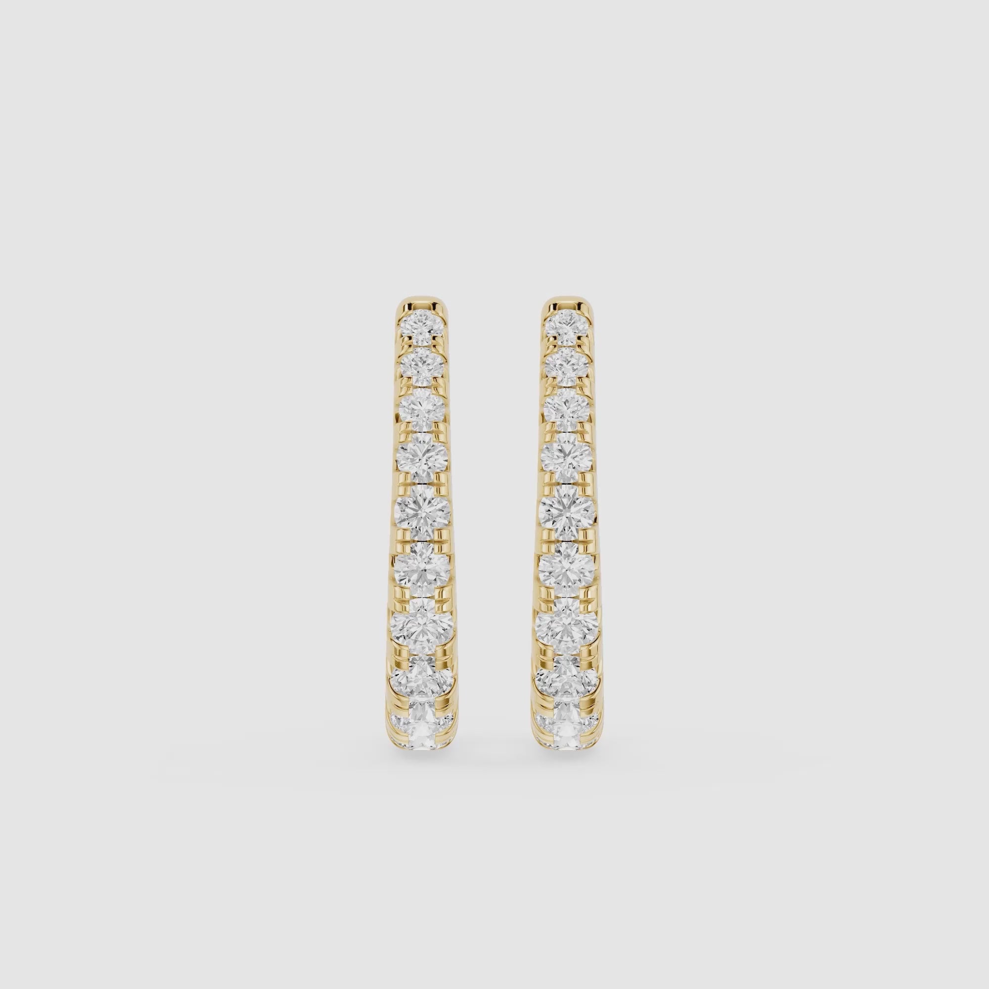 Round Lab Grown Diamond Hoop Earrings for Women