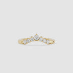 Graduated Round Cut Lab Grown Diamond Curved Wedding Band