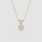 Round Lab Grown Diamond Classic Pendant Necklace