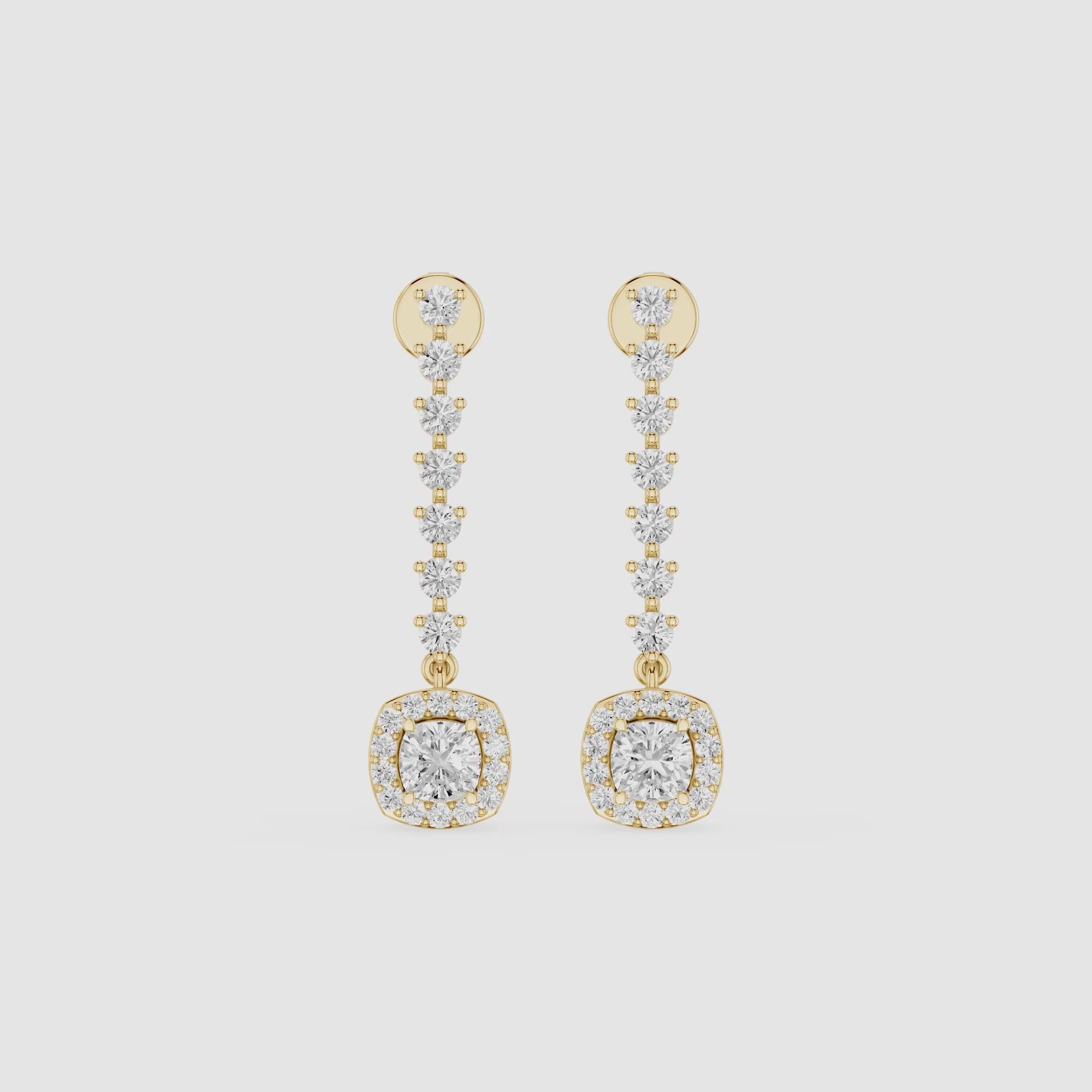 Aurora Halo Lab Grown Diamond Drop Earrings