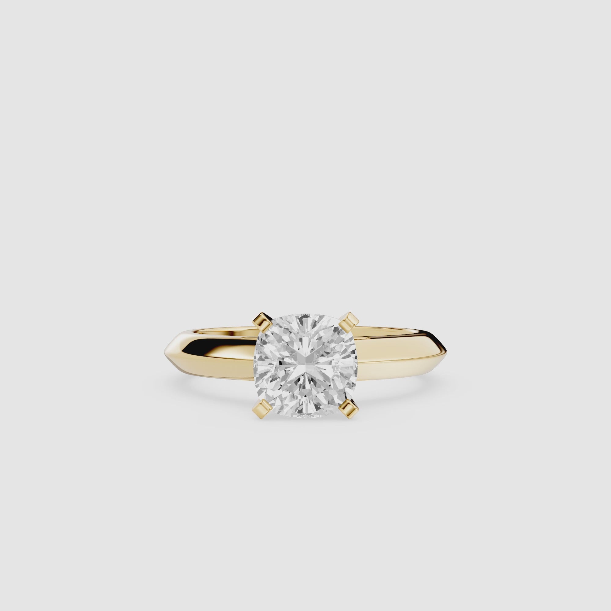 Cushion Cut Lab Grown Diamond Solitaire Engagement Ring