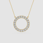 Round Lab Grown Diamond Circle Pendant Necklace
