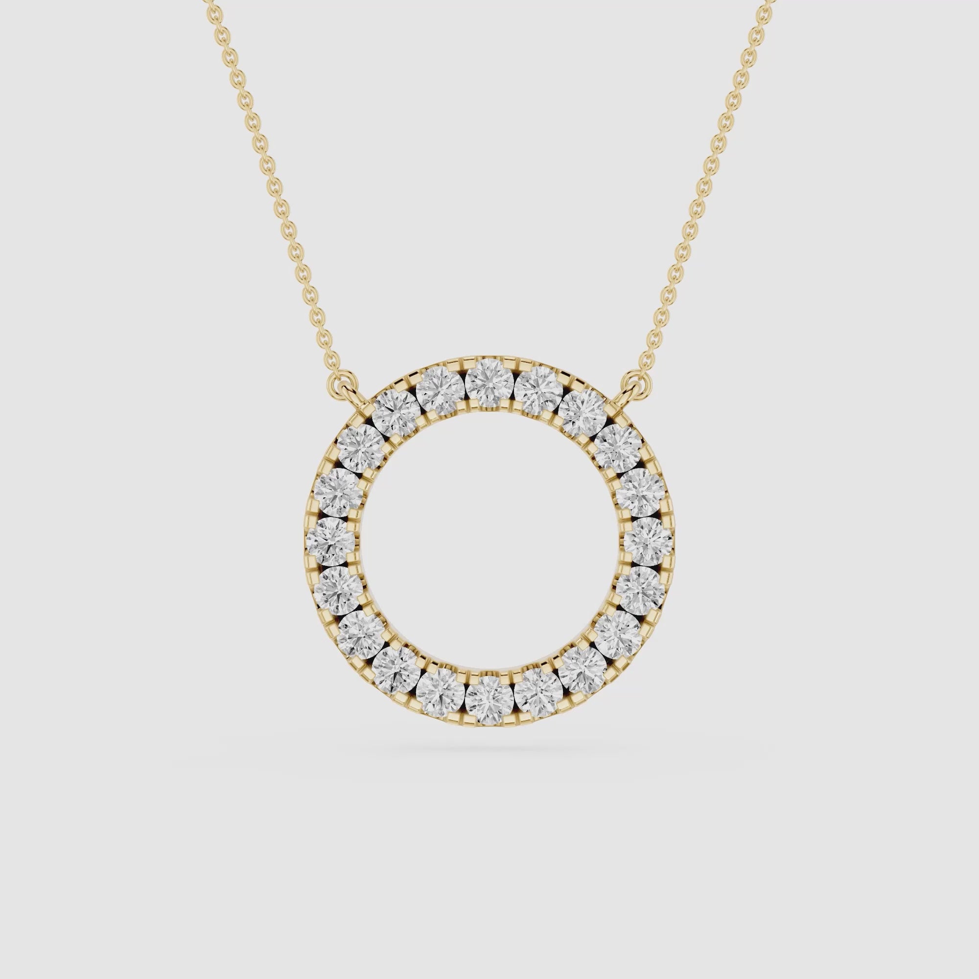 Round Lab Grown Diamond Circle Pendant Necklace