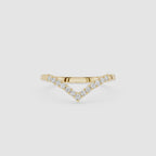 V Shape Round Cut Lab Grown Diamond Wedding Band