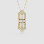 Baguette Lab Grown Diamond Art Deco Pendant Necklace
