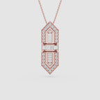 Baguette Lab Grown Diamond Art Deco Pendant Necklace
