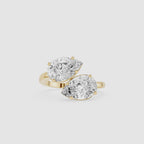 Pear Cut Toi Et Moi Lab Grown Diamond Engagement Ring